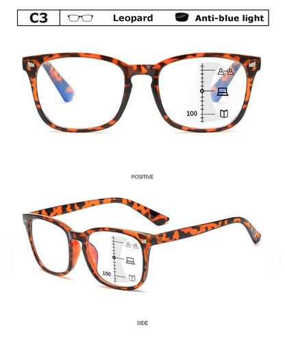 Óculos De Leitura Multifocal Quadrado CRIXALIS Óculos Masculino Fashion Com Dioptrias Antirreflexo Computador Feminino UV400