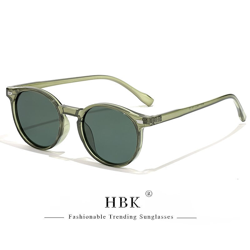 HBK Óculos De Sol Masculino Polarizado Redondo Armação TR90 Fashion Óculos De Sol Feminino Dirigir Esportes UV400 Lunette De Soleil Homme