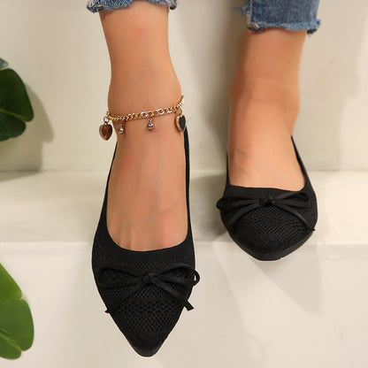 Summer 2024 New Style Pointed Toe Shallow Mouth Breathable Comfortable Casual Flats Shoes Wear-resistant Non-slip Loafers Women