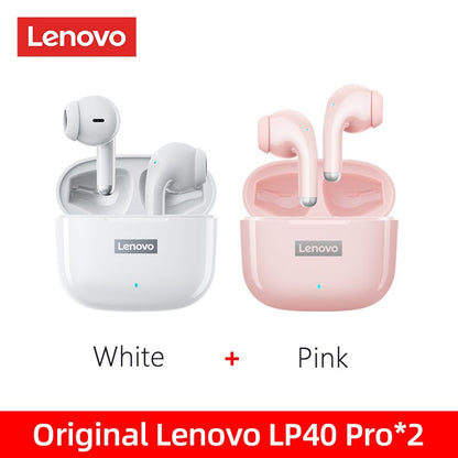 Fone de Ouvido TWS Original Lenovo LP40 Pro 100% Sem Fio Bluetooth 5.1 Esportivo com Redução de Ruído Controle de Toque 250mAh Novo 2022