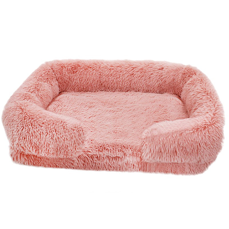 Cama ortopédica espessa para cães grandes - esponja em caixa de ovo, capa de pelúcia fácil de remover e lavar, móveis duráveis para animais de estimação,