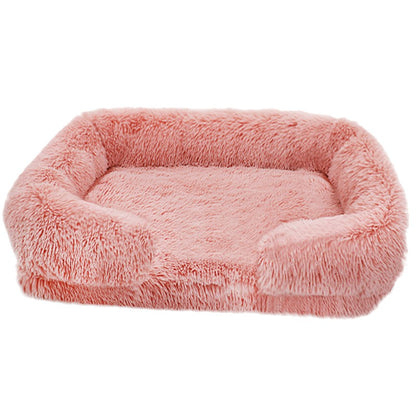 Cama ortopédica espessa para cães grandes - esponja em caixa de ovo, capa de pelúcia fácil de remover e lavar, móveis duráveis para animais de estimação,
