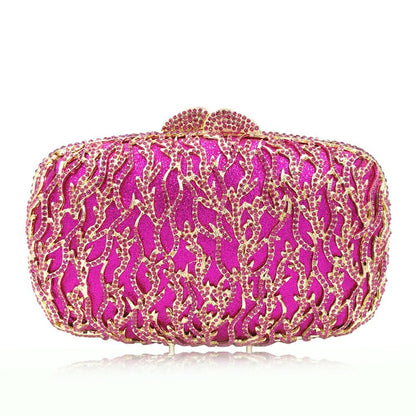 female Hollow Out Golden/black/gray Diamond Wedding Party Handbag Purse Women Crystal Clutch Evening Minaudiere Bag mom gifts