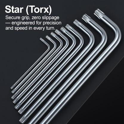 Allen Key Sets 9 PCS Hexagon Spanner Portable Hex Wrench Screwdrivers Torx key/Flat head/Ball head Hand Tools for Car Repair