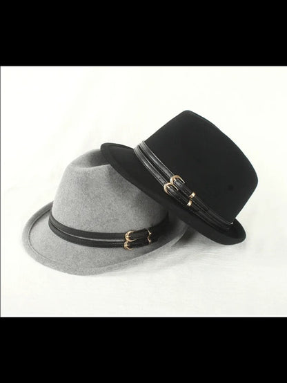 Outono Inverno Nova Moda Lã Feltro Chapéu Versão Coreana Boina Retrô Elegante Senhoras Chapéu de Jazz Aba Larga para Mulheres??