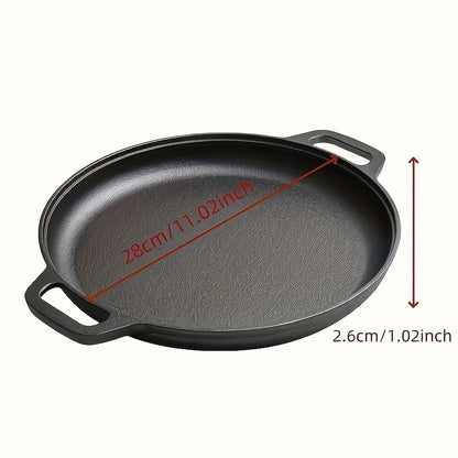 Frigideira de Ferro Fundido Multiuso 2025, Frigideira Antiaderente para Fogão e Culinária ao Ar Livre, Grelha Redonda Leve para Cozinha Doméstica