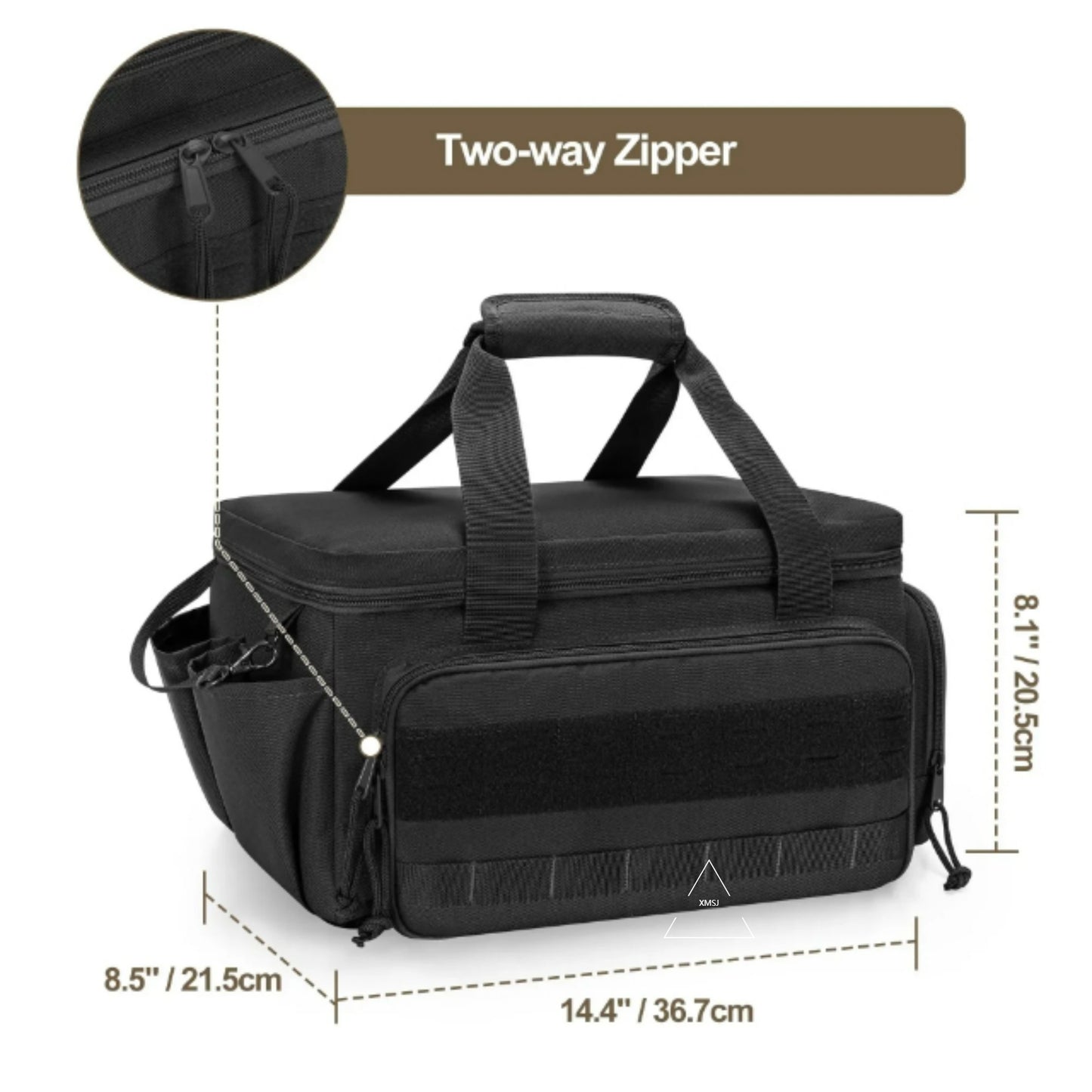 XMSJ Bolsa de Ferramentas Tática Reforçada de 14" Base Antiderrapante Organizador Multiuso para Homen de Serviço Carpinteiros Armazenamento de Ferramentas Durável Portátil