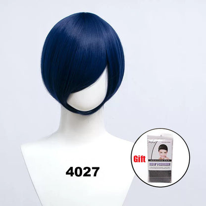 Peruca curta sintética Snoya 30cm roxo azul vermelho amarelo fibra de alta temperatura Peruca para festa a fantasia Cosplay 23 cores