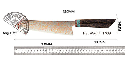 Amber VG10 Damascus Steel Kitchen Knife Set with Resin Handle, Damascus Chef Knife Set, Latest Styles, 37Layers, VG10