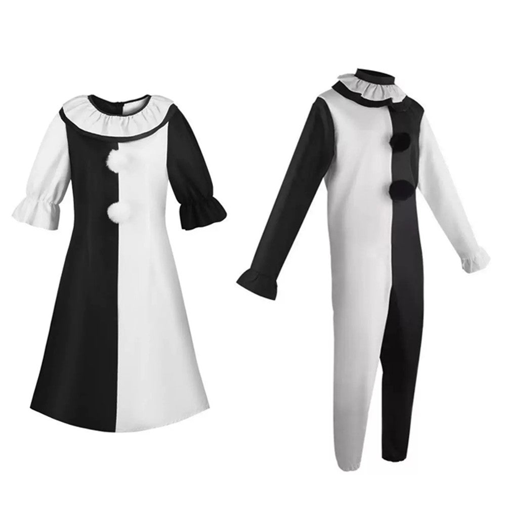 HOT Terrifierr Cosplay Costume 1 Set Female Or Male Horror Carnival Party Skin-Tight Killer Clowns Jumpsuit for HalloweenCostume