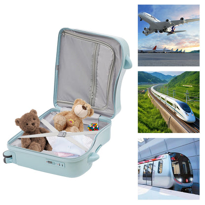 Mala de Viagem, Maleta de Viagem Infantil Portátil, Mala de Rodinhas de 18 Polegadas para Crianças, Mala Infantil Azul Celeste, Natal