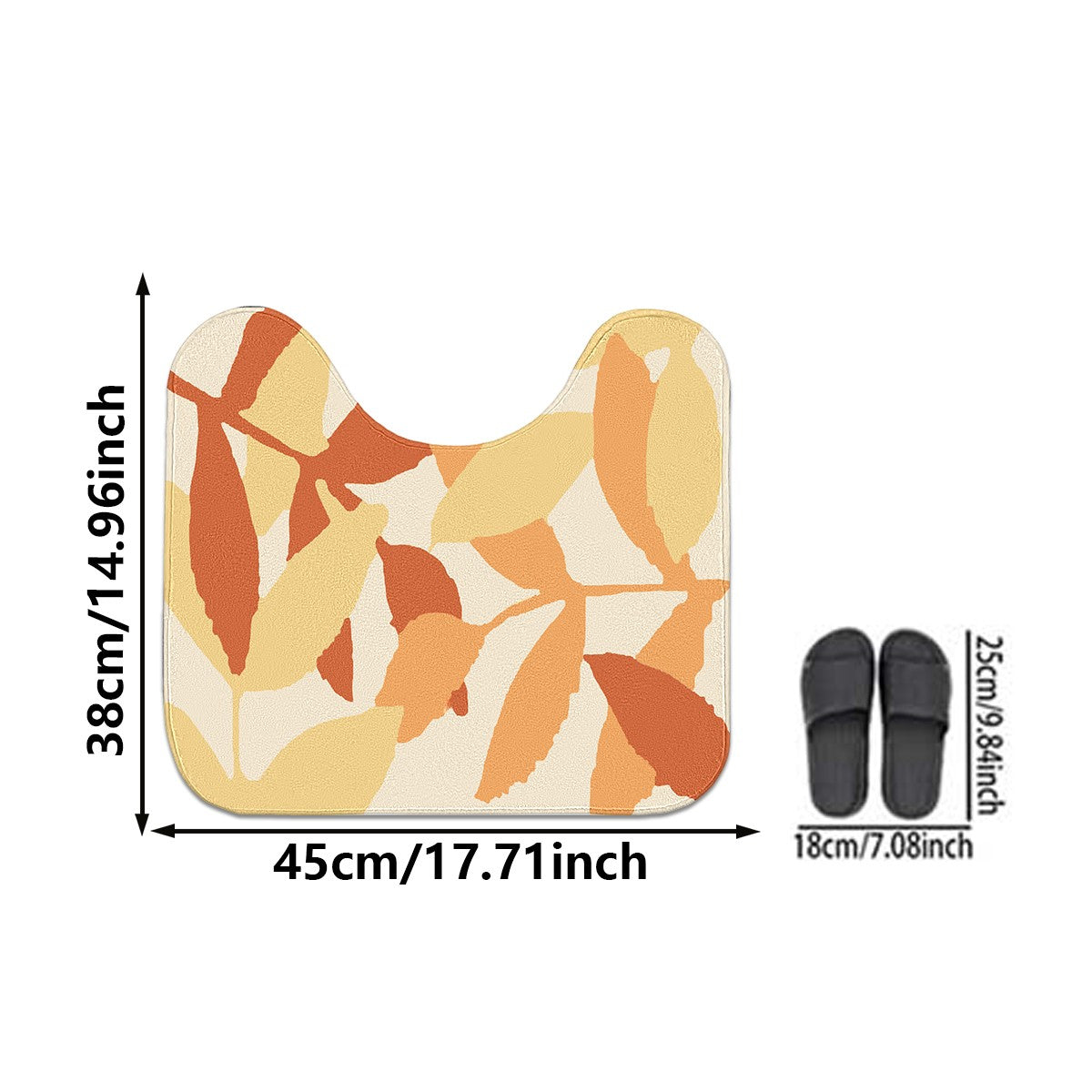 Autumn Leaf Pattern Anti - slip Bathroom Mat (Single Piece/3 - Piece Set), Adding Warmth to Your Bathroom Space