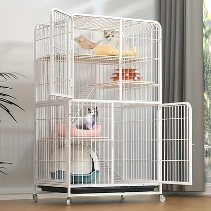 Gaiola para Cães com Tubo Quadrado Preto, Extra Grande, Espaço Livre, Casa para Gatos de Estimação, Casas Internas para Gatos de Pequeno e Médio Porte
