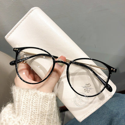 Round Frame Glasses For Myopia Women With Blue Light Ultra-light Internet Celebrity Without Makeup Small Glasses Frame 9531
