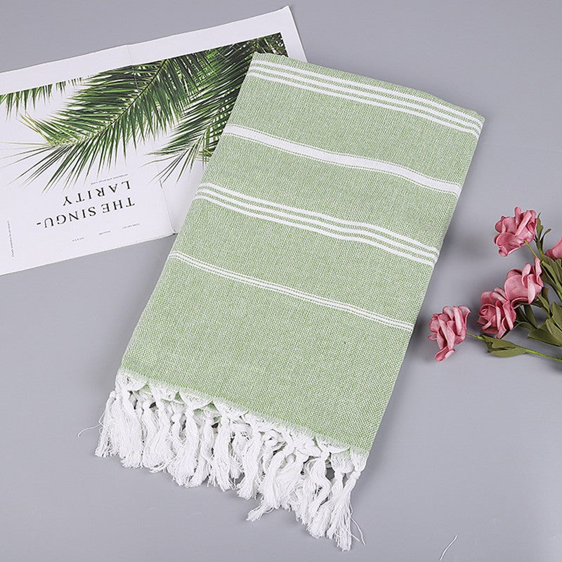 100X180cm oversized tassel Turkish cotton towel, blanket, suitable for bathing, beach,swimming pool, SPA, gym Striped bath towel