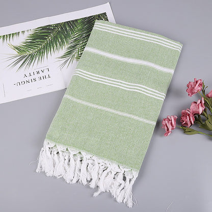 100X180cm oversized tassel Turkish cotton towel, blanket, suitable for bathing, beach,swimming pool, SPA, gym Striped bath towel
