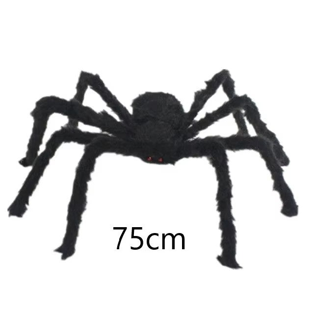 Halloween Aranha de Pelúcia Grande Decoração de Halloween de Terror Adereços de Festa Decoração Gigante de Aranha para Exterior Brinquedo de Pelúcia de Aranha Preta de 30-200cm