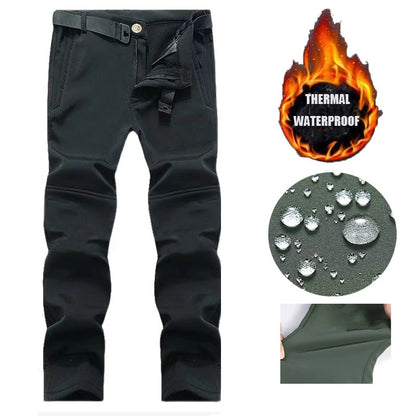 Men's Winter Autumn Fleece Softshell Pants Tactical Military Combat Cargo Trousers Hiking Camping Climbing Casual Sportwears