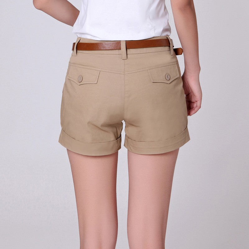New Women'S Summer Thin Casual Pure Color Shorts Korean Fashion And Versatile Comfortable Slimming Pure Cotton 3-Point Pants