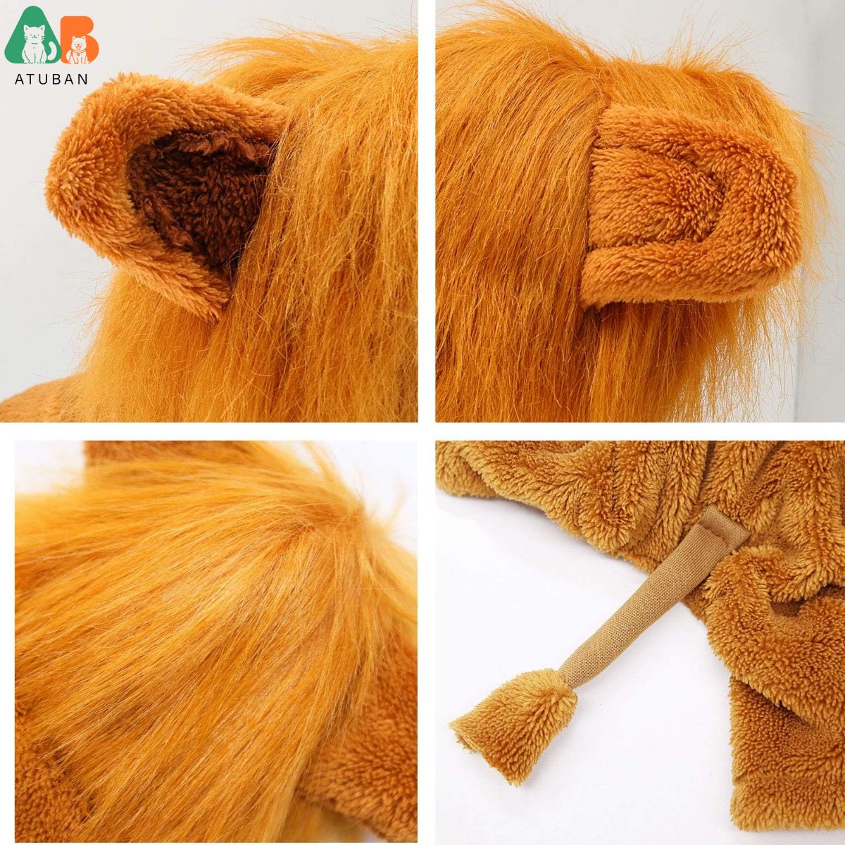 ATUBAN Dog Lion Costume Pet Clothes for Party Simulation Lion Pet Outfits,Cosplay Dress up Pet Lion Hoodie Cat Costume for Party
