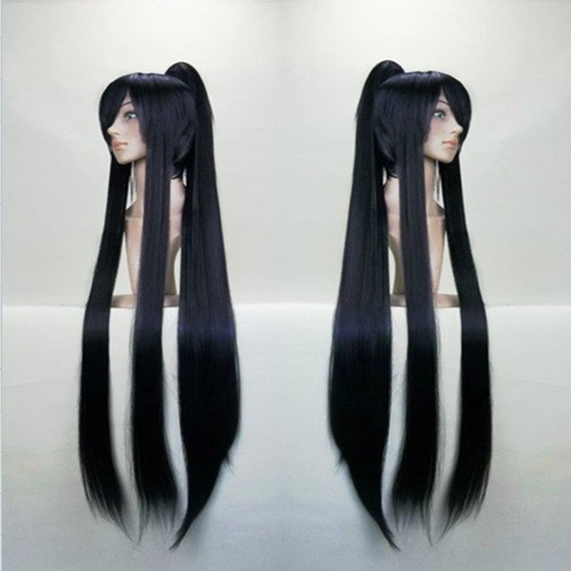 HAIRJOY Perucas sintéticas de cosplay de cabelo longo rabo de cavalo preto roxo vermelho cinza de fibra de alta temperatura