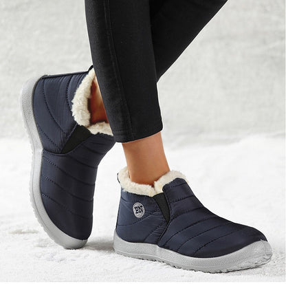 Women Boots Waterproof Winter Boots Fur Shoes Women Slip On Ankle Boots Snow Botas Mujer 2025 Winter Shoes Couple Short Boot