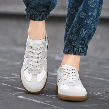 Leisure Walk Tenis Masculino Trainers Fashion Leather Men's Casual Shoes Lace Up  Simple Vulcanize Shoes Outdoor Male Sneakers