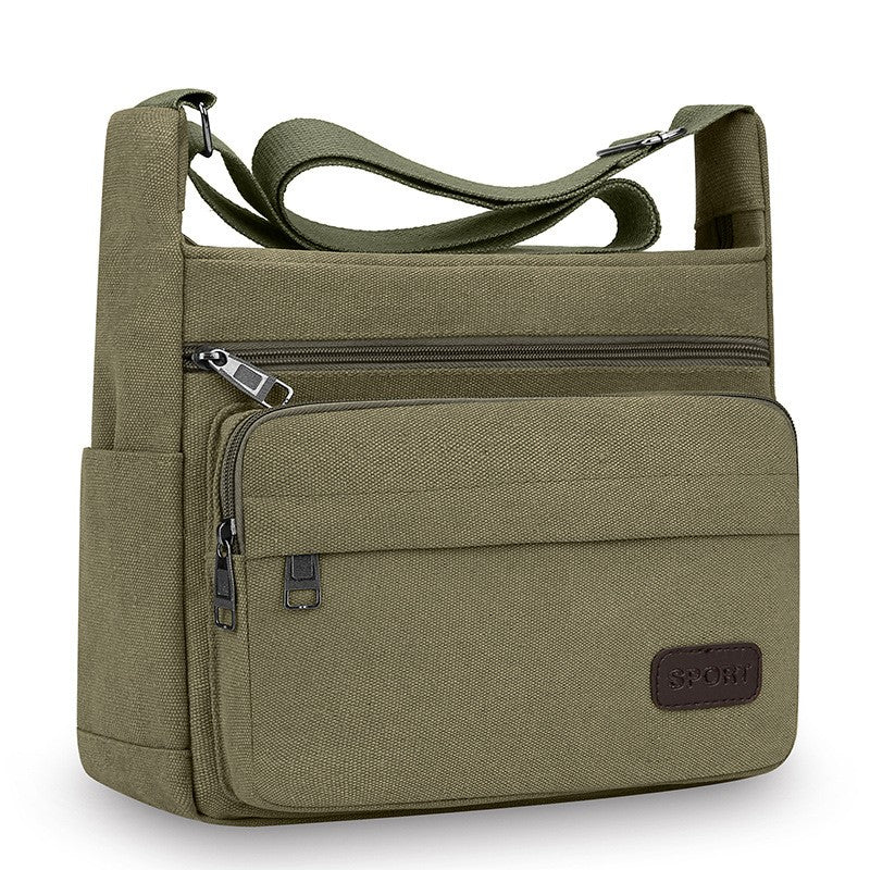 Men's Canvas Messenger Bag Single Shoulder High Quality Crossbody Bag Messenger Bag Commuter Travel Daily Use With Compartment