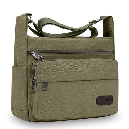 Men's Canvas Messenger Bag Single Shoulder High Quality Crossbody Bag Messenger Bag Commuter Travel Daily Use With Compartment