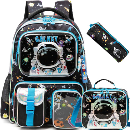 Meetbelify Mochila para Meninos Mochilas para Alunos do Ensino Fundamental Pré-Escolar Infantil Mochila Escolar Fofa com Lancheira e Estojo