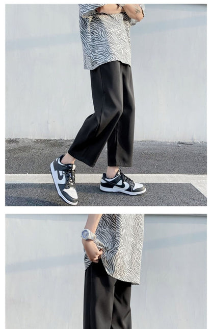 2025 Loose Men's Suit Solid Color Blazers Formal Office Pants Business Trousers Community Fashion Dress Korean Male Clothing X40