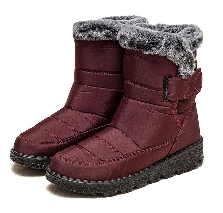 Women's Boots 2025 Trend Snow Boots With Fur Winter Shoes Woman Low Heels Footwear Winter Boots Women Combat Middle Botas Mujer