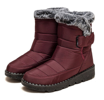 Women's Boots 2025 Trend Snow Boots With Fur Winter Shoes Woman Low Heels Footwear Winter Boots Women Combat Middle Botas Mujer