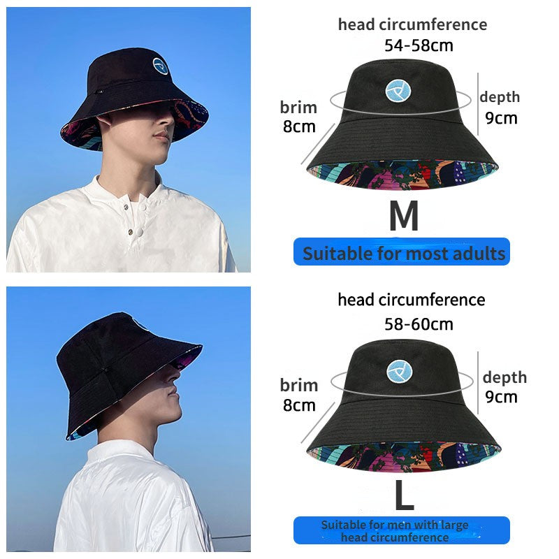 XL 60-63cm Big Head Reversible Bucket Hat Sun Protection Panama for Men Women Fisherman Cap Large Size for Travel Go Shopping