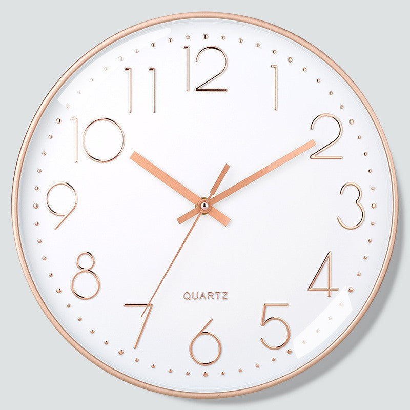 8 Inch Silent Quartz Wall Clock, round Three-dimensional Digital Modern Wall Clock, Not Ticking Wall Clock, Bedroom Living Room