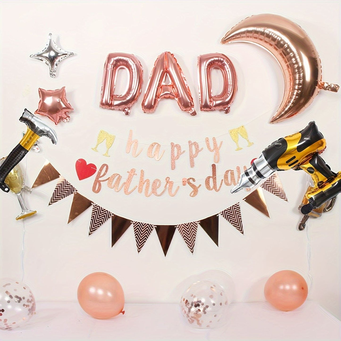 4/8Pcs Hammer Foil Balloons Inflatable Tools Father's Day Party for Dad Husband and Boy Friend Birthday Party Decorations