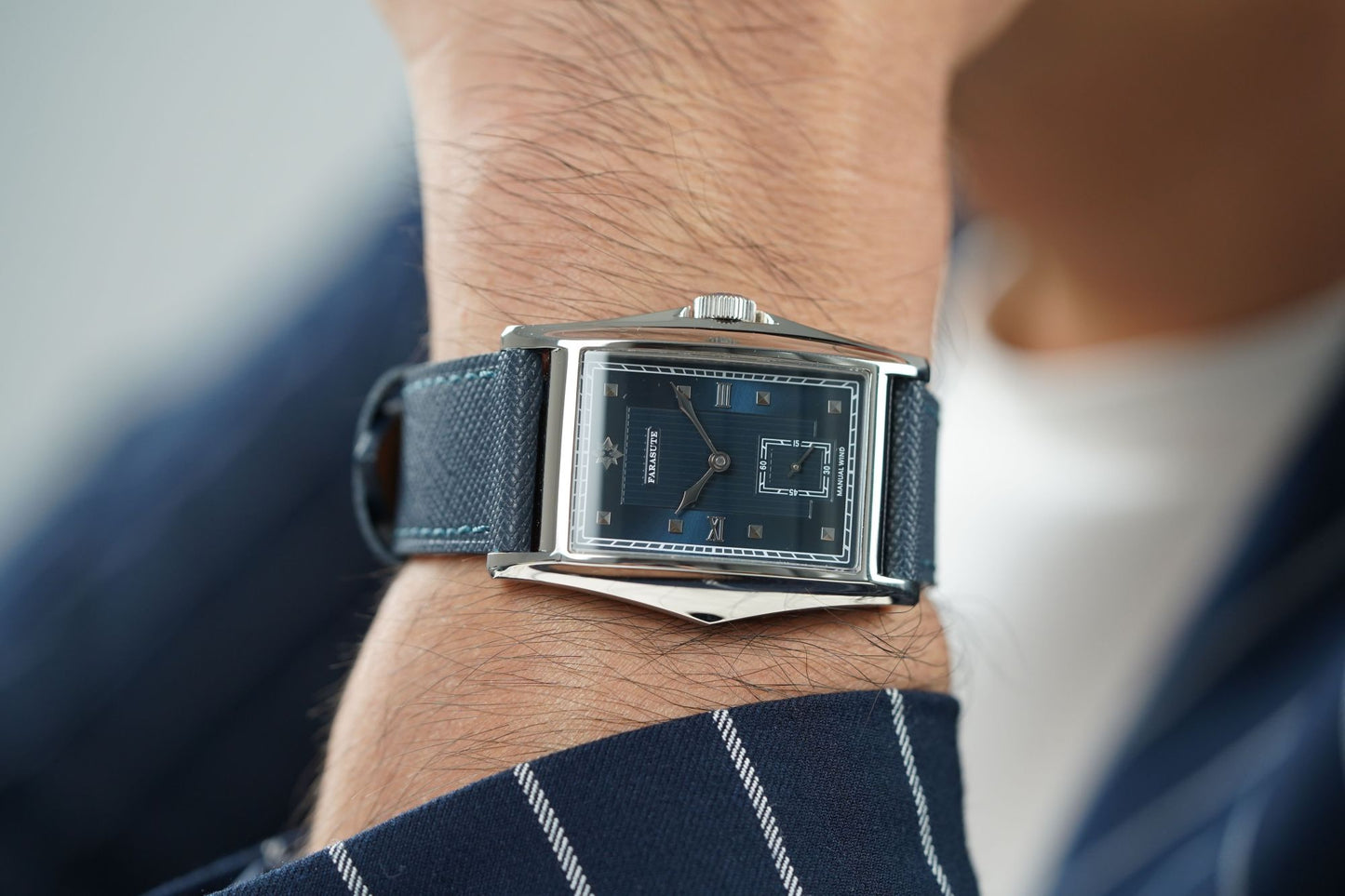 FARASUTE Creative Manual Square Customized Mechanical Movement Watch Men Luxury Sapphire Glass Small Second Wristwatches reloj