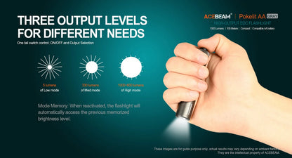 ACEBEAM pokelit AA 14500 Flashlight AA torch 1000 lumen outdoor keychain mini flashlight rechargeable 280 meters flashlight