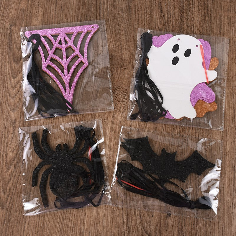 3M Halloween Paper Banner Horror Bat Spider Ghost Flag Garland Bunting For Halloween Home Party Hanging Props Decorations