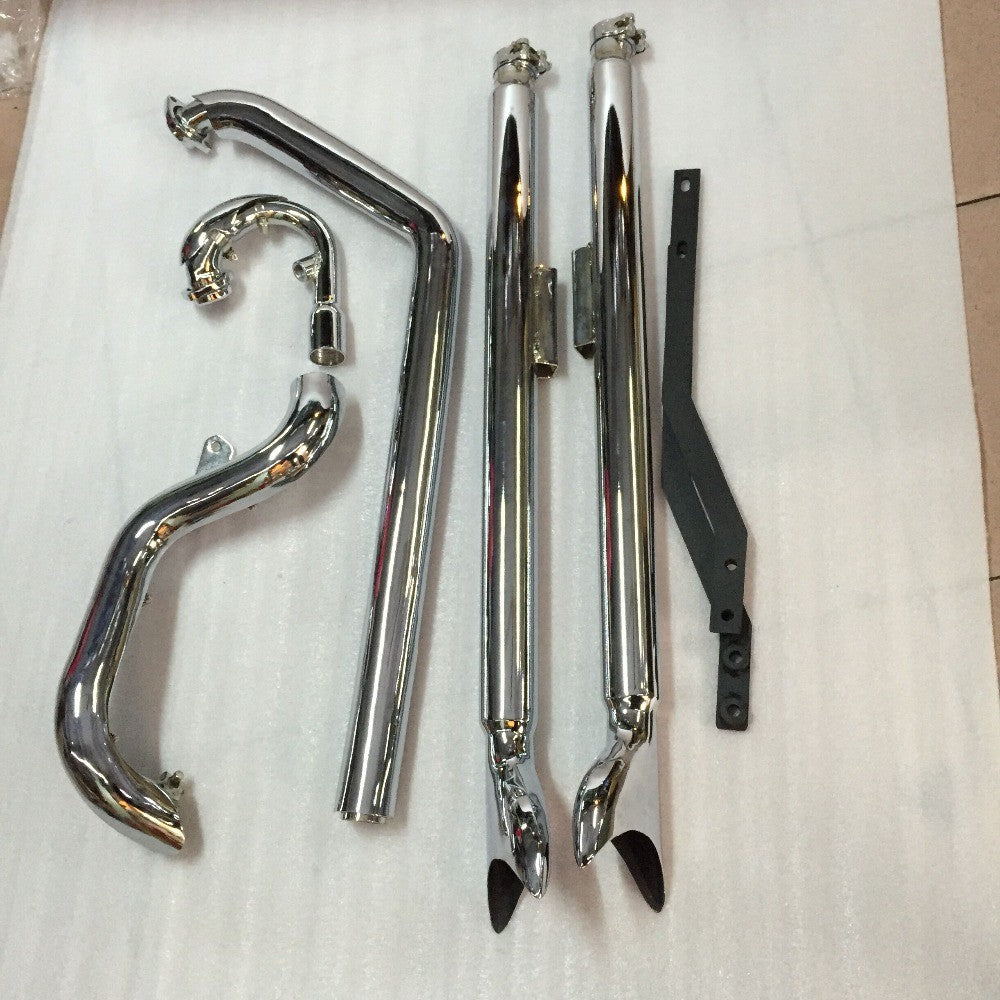 Motorcycle Chrome Dual Exhaust System For Harley Softail Breakout FXSB 2013-2016 Fatboy FLSTF 2005-2017 Night Train FXSTB 07-09