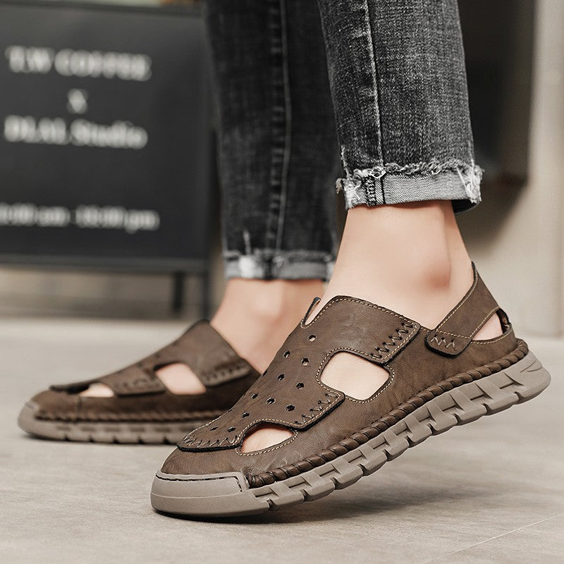 New Summer Outdoor Sandals for Men Luxury Brand Beach Shoes Anti-Slip Man Hiking Sandals Hollow Out Shoes Quick Dry Mens Sandaly