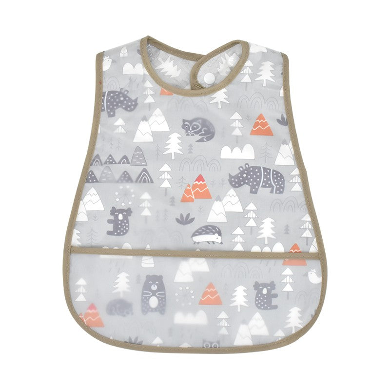 High Quality Cartoon Pattern EVA Waterproof Pocket Lunch Feeding Bibs Adjustable Baby Bibs Cute Child Baby Apron Kids Burp Cloth