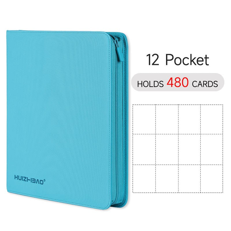 Fichário de Cartões com Zíper, 9/12 Bolsos, Álbum de cards de troca, Página de carregamento lateral durável para mtg tcg para pokemon para yugioh para futebol