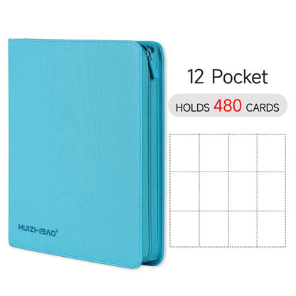 Fichário de Cartões com Zíper, 9/12 Bolsos, Álbum de cards de troca, Página de carregamento lateral durável para mtg tcg para pokemon para yugioh para futebol
