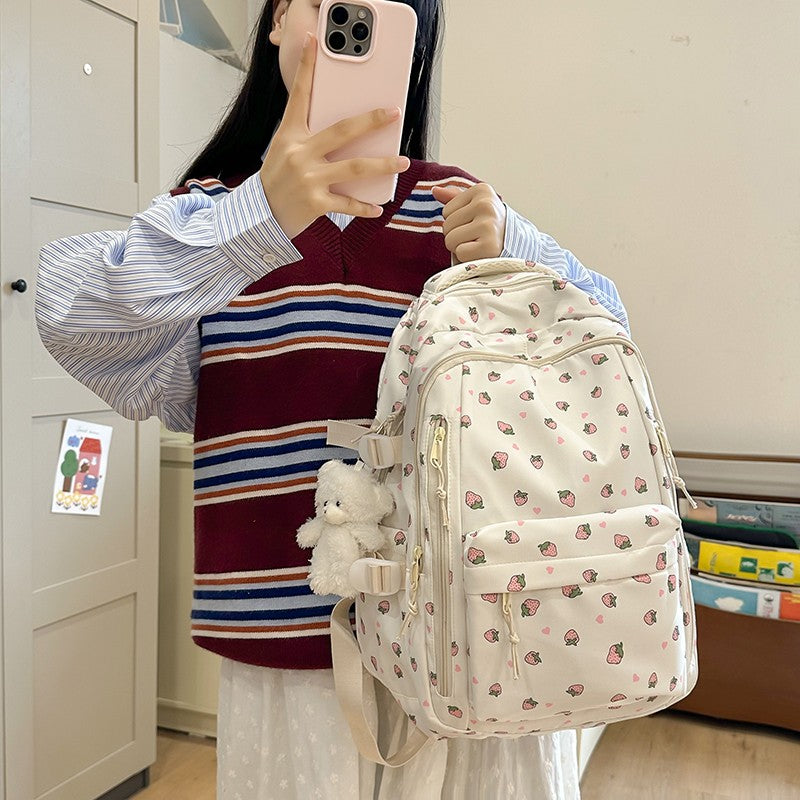 Mochila Bonitinha para Meninas Moda Bolsa Escolar Grande Capacidade Bolsa Escolar para Estudantes Bolsa de Armazenamento de Viagem Portátil para Crianças Bolsa de Praia