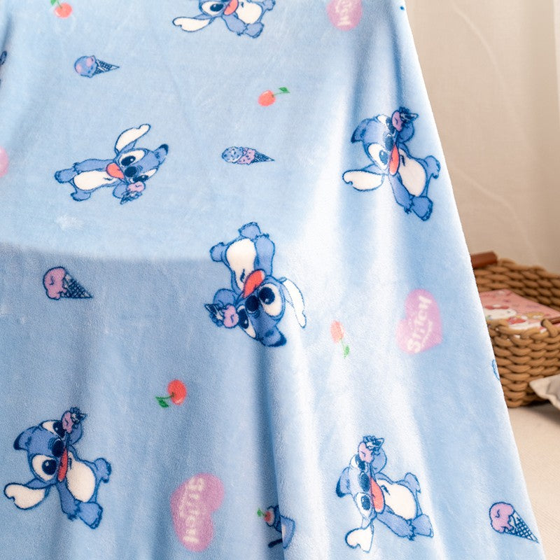 Manta Fofa do Stitch, Manta Quente de Flanela, Fronha com Estampa Estilo Japonês, Colcha para Quarto, Sofá, Cama de Menina