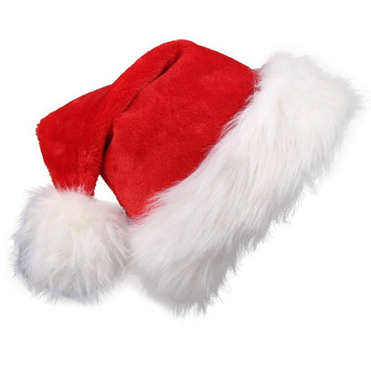 Christmas Decorative Products Santa Claus Hat Christmas Long Plush Thickened Red Gift Hat Adult Children Plush Christmas Hat