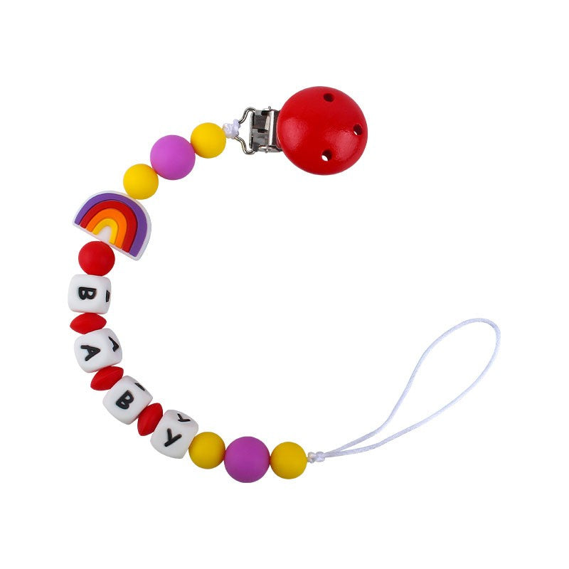New 5 Colors Baby Teether Handmade Making Pacifier Clips  Holder Chains Silicone Pacifier Chain Clip Baby Teething Chain