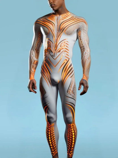 Halloween Smart Artificial Costume Men's Technology Tights Carnival Party Tights Stage Performance Jumpsuit Stretch Bodysuit