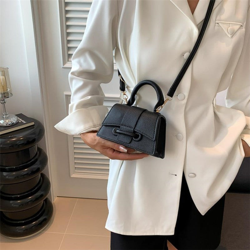 Fashion Solid Color Small Tote Crossbody Bag, Stylish Mini Handbag Mobile Phone Coin Purse, Adjustable Strap, Magnetic Closure,